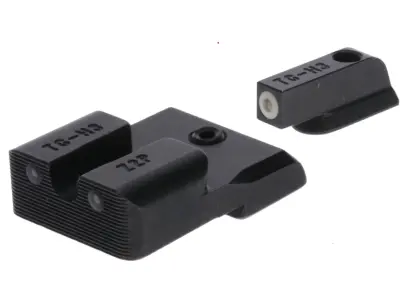 Tritiová mířidla Truglo Tritium Pro pro pistole řady P10 (kromě modelů s optikou) dokáží zacílit i v naprosté tmě bez baterií i nasvícení. Ocelová konstrukce. Kompatibilní se standardními pouzdry.